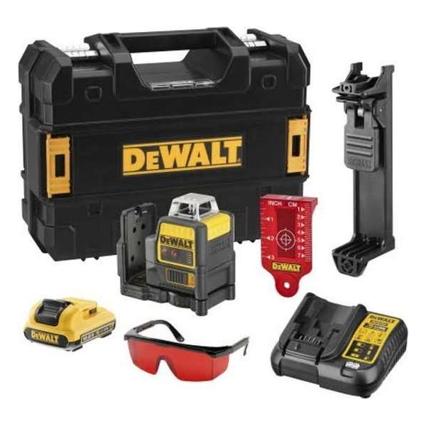 Dewalt DCE0811D1R 10,8V Li-Ion accu kruislijnlaser 360 graden set (1x 2,0Ah accu) in TSTAK - Rood - 15m - 2 lijnen Dewalt DCE0811D1R 10,8V Li-Ion accu kruislijnlaser 360 graden set (1x 2,0Ah accu) in TSTAK - Rood - 15m - 2 lijnen