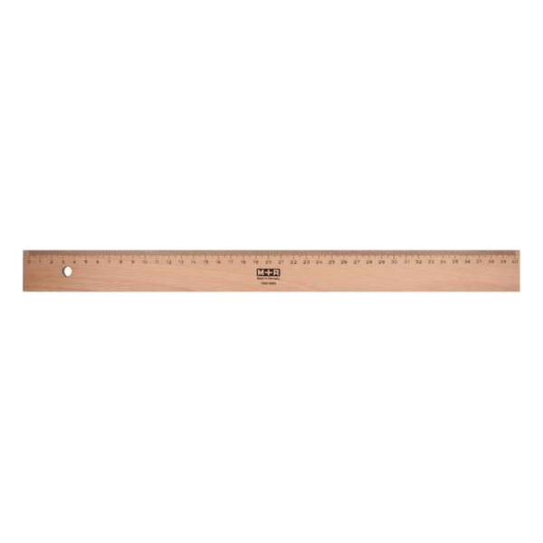 17x M+R liniaal uit hout 50cm 17x M+R liniaal uit hout 50cm