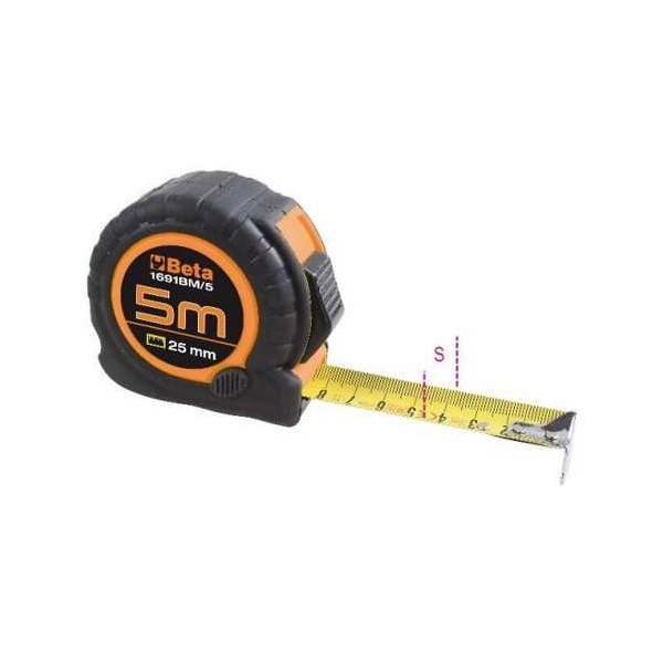 Beta Proffesionele Rolbandmaat 5 Meter schokbestendig en ABS behuizing 1691BM/5 Beta Proffesionele Rolbandmaat 5 Meter schokbestendig en ABS behuizing 1691BM/5
