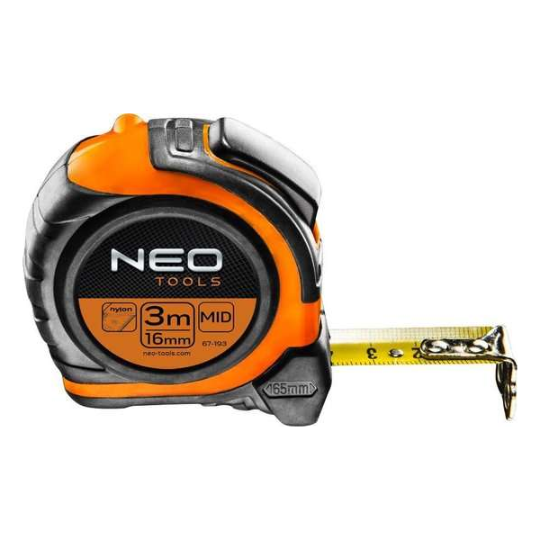 Neo Tools Rolmaat 3mtr Magnetisch Nylon Gecoat 16mm Band Breedte Dubbel Bedrukt