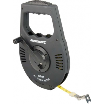 Silverline Landmeter - Meetlint met Oprolmechanisme - 50 meter