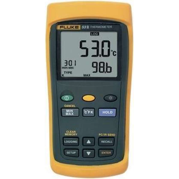 Fluke 53-2 50 B Hz Temperatuurmeter -250 Tot +1767 °C Sensortype E J K N R S T Fluke 53-2 50 B Hz Temperatuurmeter -250 Tot +1767 °C Sensortype E J K N R S T