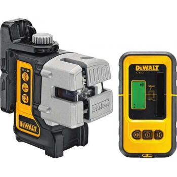 DeWalt DW089KD Zelfnivellerende kruis lijnlaser in koffer (DW089K) & ontvanger (DE0892) - 3 lijnen - 50m