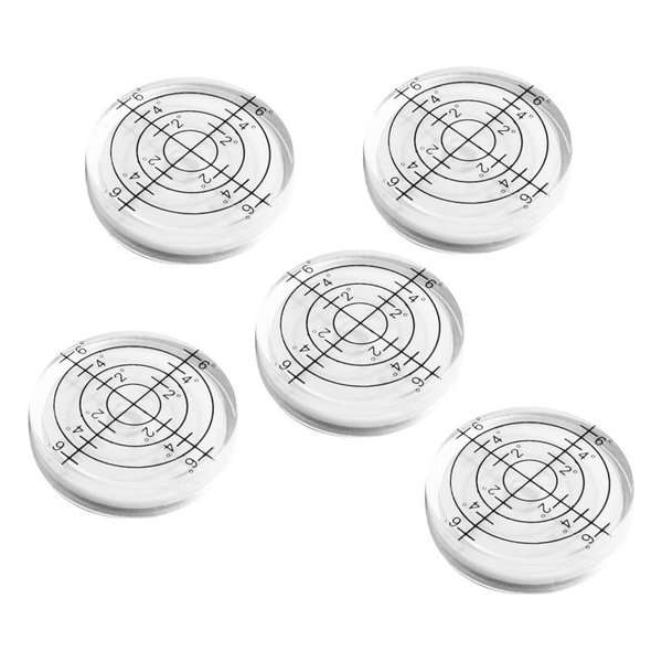 Set van 5 ronde waterpasjes, 32x7 mm wit Set van 5 ronde waterpasjes, 32x7 mm wit