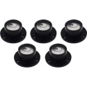 Set van 5 ronde libellen met metalen kast (zwart)