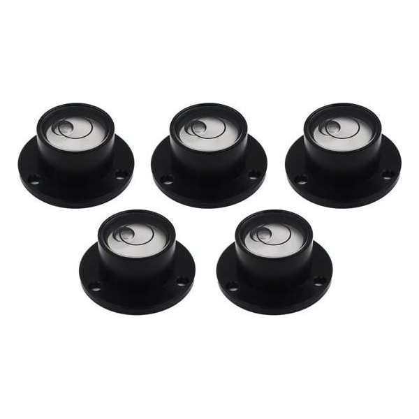 Set van 5 ronde libellen met metalen kast (zwart) Set van 5 ronde libellen met metalen kast (zwart)