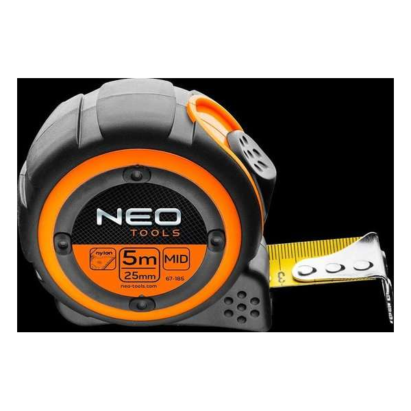 NEO rolmaat 5 mtr, magnetisch nylon gecoat NEO rolmaat 5 mtr, magnetisch nylon gecoat