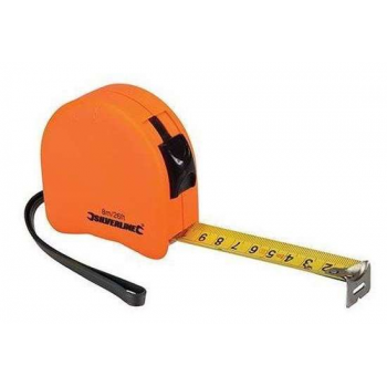 Silverline Felgekleurde Ergonomische Rolmaat - 8 M X 25 mm