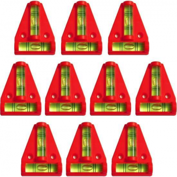 Set van 10 kruiswaterpassen met schroefgaten (rood)