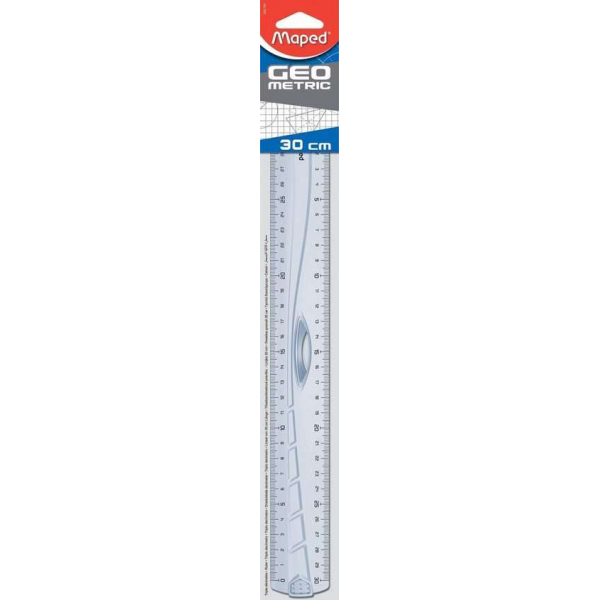 48x Maped decimeter liniaal Geometric driedubbele decimeter, 30cm, transparant 48x Maped decimeter liniaal Geometric driedubbele decimeter, 30cm, transparant