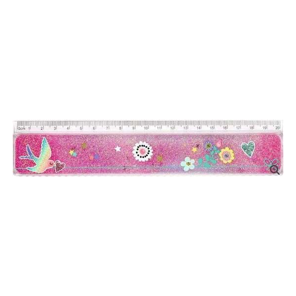 liniaal glitter meisjes 20 cm roze liniaal glitter meisjes 20 cm roze