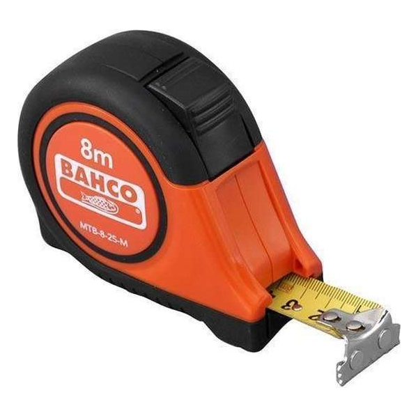 Bahco rolbandmaat 8 mtr ABS magnetische eind klip - MTB-8-25-M Bahco rolbandmaat 8 mtr ABS magnetische eind klip - MTB-8-25-M