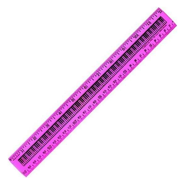 Liniaal met pianotoetsen 25 cm verschillende kleuren Liniaal met pianotoetsen 25 cm verschillende kleuren