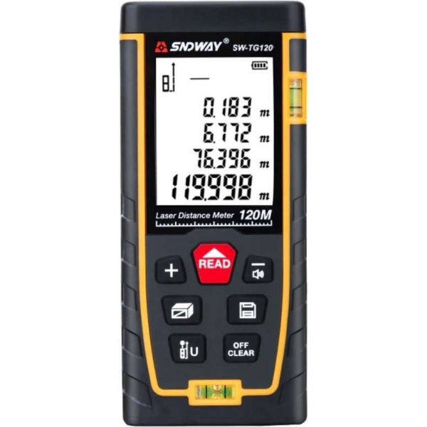SNDWAY® SW-TG120 Digitale Afstandsmeter LCD Met 5 Functies Maximaal 120 Meter SNDWAY® SW-TG120 Digitale Afstandsmeter LCD Met 5 Functies Maximaal 120 Meter