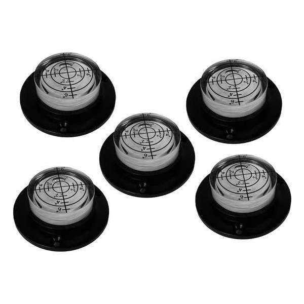 Set van 5 ronde waterpassen met schroefgaten (zwart) Set van 5 ronde waterpassen met schroefgaten (zwart)