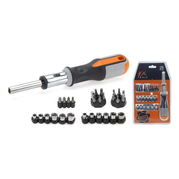 FX Tools Schroevendraaier ratel set 29 delig FX Tools Schroevendraaier ratel set 29 delig
