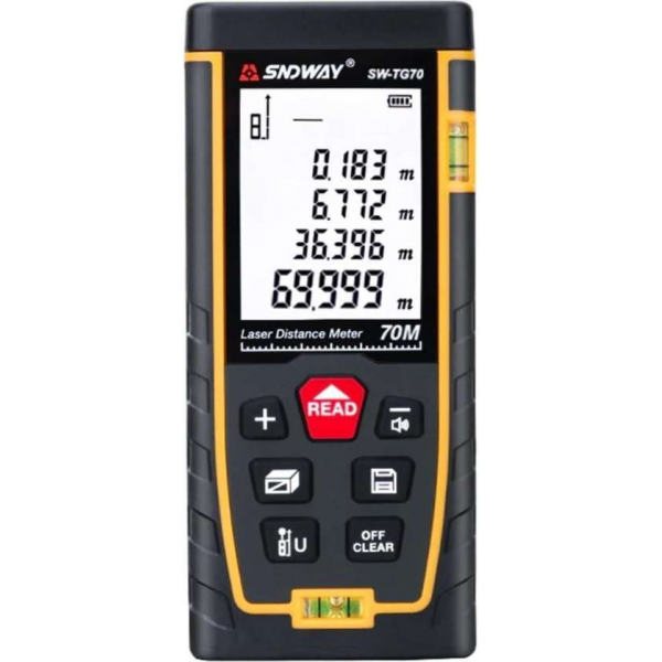 SNDWAY® SW-TG70 Digitale Afstandsmeter LCD Met 5 Functies Maximaal 70 Meter SNDWAY® SW-TG70 Digitale Afstandsmeter LCD Met 5 Functies Maximaal 70 Meter