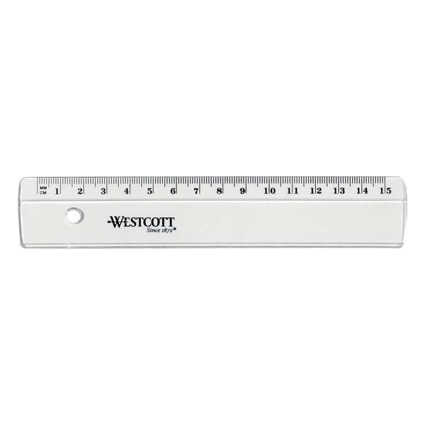 180x Westcott plastic liniaal 15cm 180x Westcott plastic liniaal 15cm