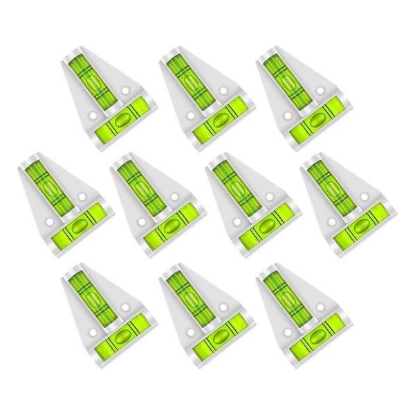 Set van 10 kruiswaterpassen met schroefgaten (wit/lichtgrijs) Set van 10 kruiswaterpassen met schroefgaten (wit/lichtgrijs)