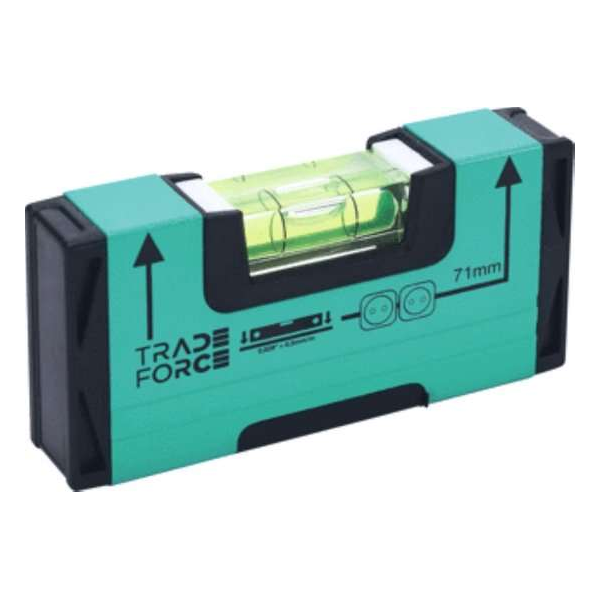 Tradeforce - Mini waterpas - 10cm - Magnetisch - Aluminium - 1 Libel - relatieve meetnauwkeurigheid 0.5mm/m Tradeforce - Mini waterpas - 10cm - Magnetisch - Aluminium - 1 Libel - relatieve meetnauwkeurigheid 0.5mm/m