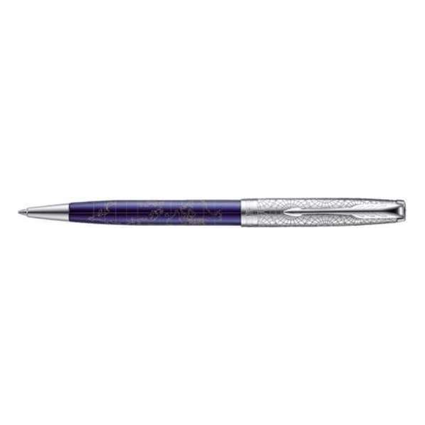 PARKER Balpen Sonnet SE ATLAS Blue Silver M zwart PARKER Balpen Sonnet SE ATLAS Blue Silver M zwart