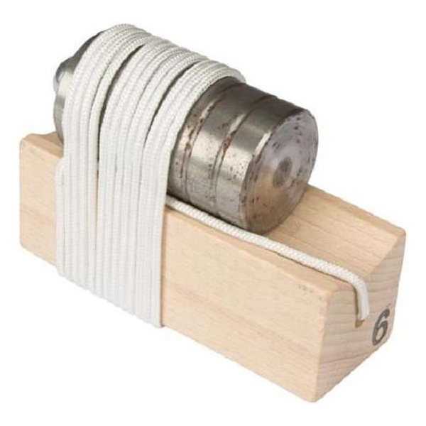 Toolland Schietlood Op Blok 800 G Lood/hout Naturel/grijs Toolland Schietlood Op Blok 800 G Lood/hout Naturel/grijs