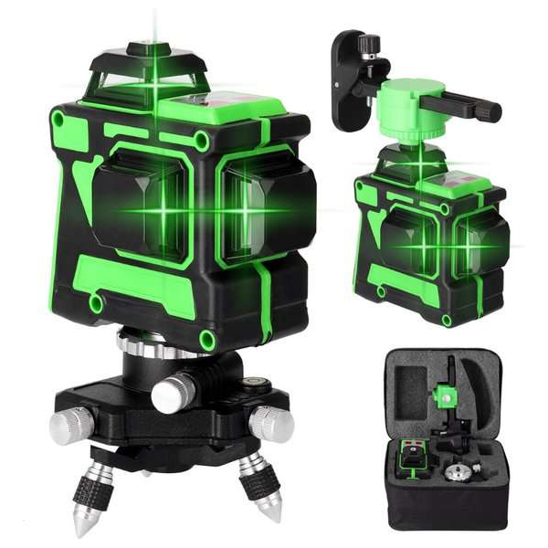 Dakta® Bouwlaser | Zelfnivellerend | 12 lijnen | 3D | Met statief | Complete set | Roterende Laser | Kruislijnlaser Dakta® Bouwlaser | Zelfnivellerend | 12 lijnen | 3D | Met statief | Complete set | Roterende Laser | Kruislijnlaser