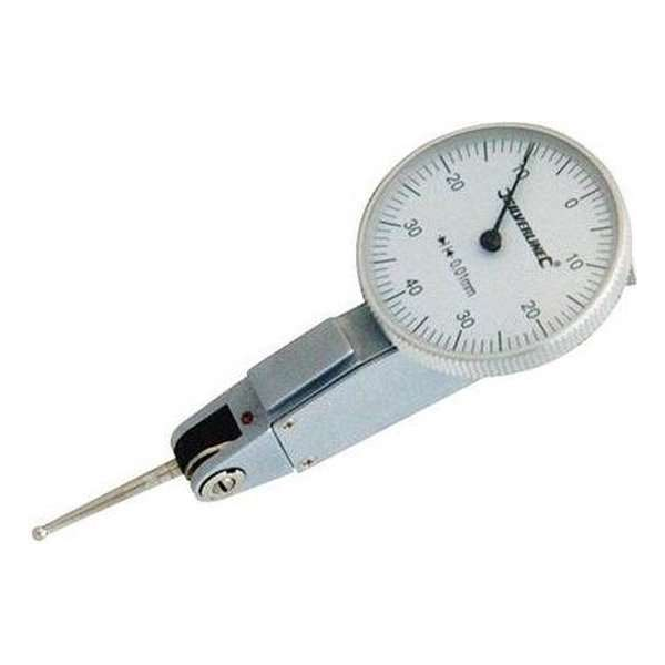 Silverline Metrische Meetklok - Meetbereik - 0 t/m 0,8 mm. Silverline Metrische Meetklok - Meetbereik - 0 t/m 0,8 mm.