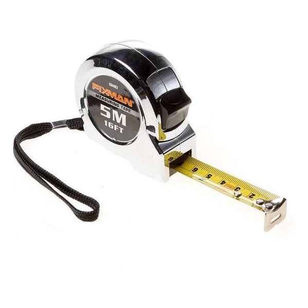 Fixman Rolbandmaat verchroomd 5 meter Fixman Rolbandmaat verchroomd 5 meter