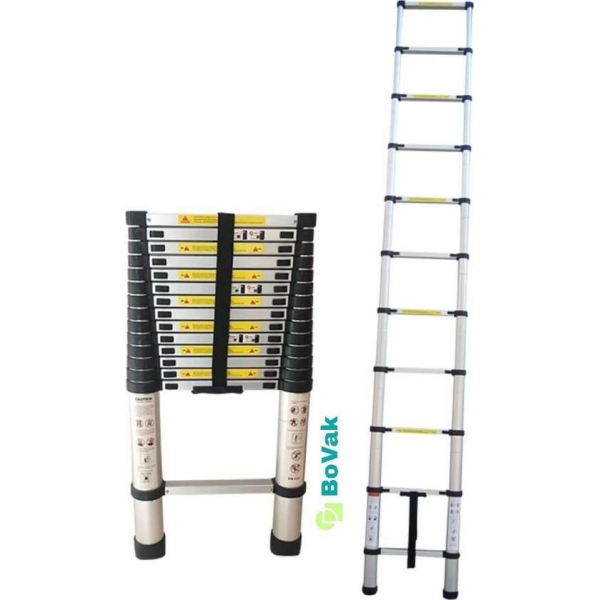 Bovak Telescoopladder 3.8m - Aluminium Telescopische ladder Bovak Telescoopladder 3.8m - Aluminium Telescopische ladder