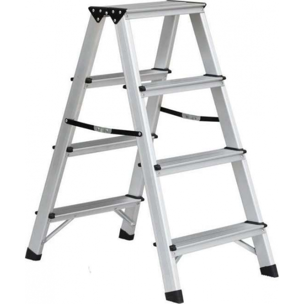 Benson Dubbelzijdige aluminium trap 2x4 treden. max 150kg Benson Dubbelzijdige aluminium trap 2x4 treden. max 150kg