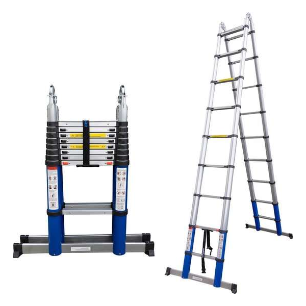 ALDORR Home Telescopische Vouwladder 5,60 meter - met Stabilisatievoet en Soft Closing - Aluminium ALDORR Home Telescopische Vouwladder 5,60 meter - met Stabilisatievoet en Soft Closing - Aluminium