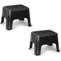 2x stuks zwarte keukenkrukjes/opstapjes 40 x 30 x 28 cm - Keuken/badkamer/kasten opstap verhoging krukjes/opstapjes