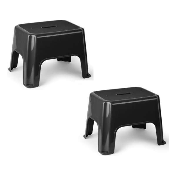 2x stuks zwarte keukenkrukjes/opstapjes 40 x 30 x 28 cm - Keuken/badkamer/kasten opstap verhoging krukjes/opstapjes 2x stuks zwarte keukenkrukjes/opstapjes 40 x 30 x 28 cm - Keuken/badkamer/kasten opstap verhoging krukjes/opstapjes