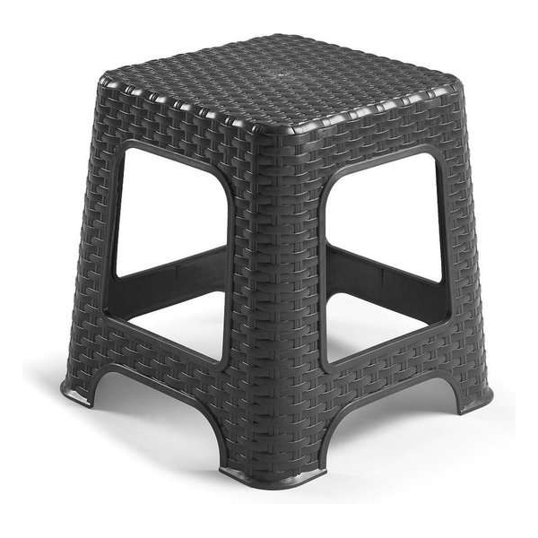 Rotan opstapje/krukje in het zwart - 32 x 32 x 30 cm - Keuken/badkamer/slaapkamer handige krukjes/opstapjes Rotan opstapje/krukje in het zwart - 32 x 32 x 30 cm - Keuken/badkamer/slaapkamer handige krukjes/opstapjes