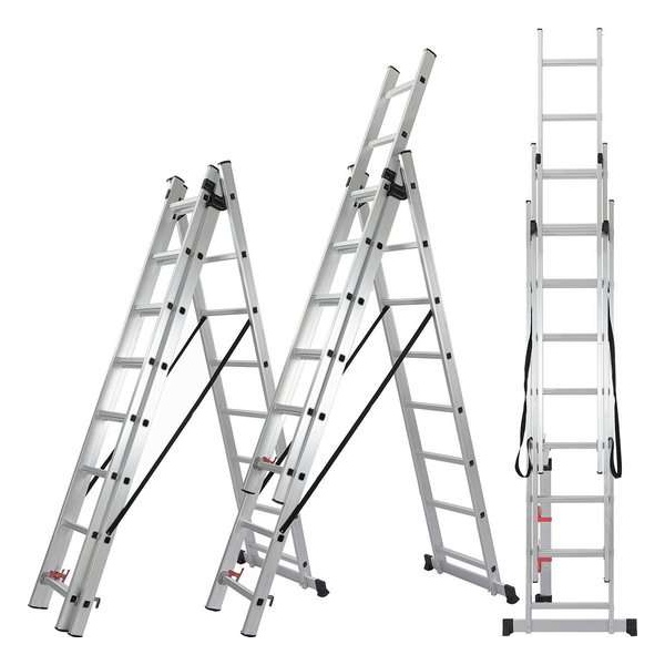 ALDORR Home 3-delige Reformladder 3x8 - Hoogte 5,00 meter