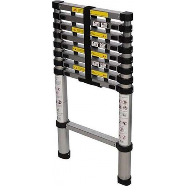 Silverline Telescopische ladder - 9 treeds - Werkhoogte 2.60m - Silverline Telescopische ladder - 9 treeds - Werkhoogte 2.60m -