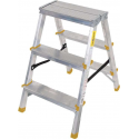 DRABEST Dubbelzijdige Trapladder - 2x3 sporten - Aluminium
