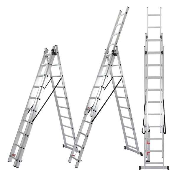 ALDORR Home 3-delige Reformladder 3x10 - Hoogte 6,70 meter