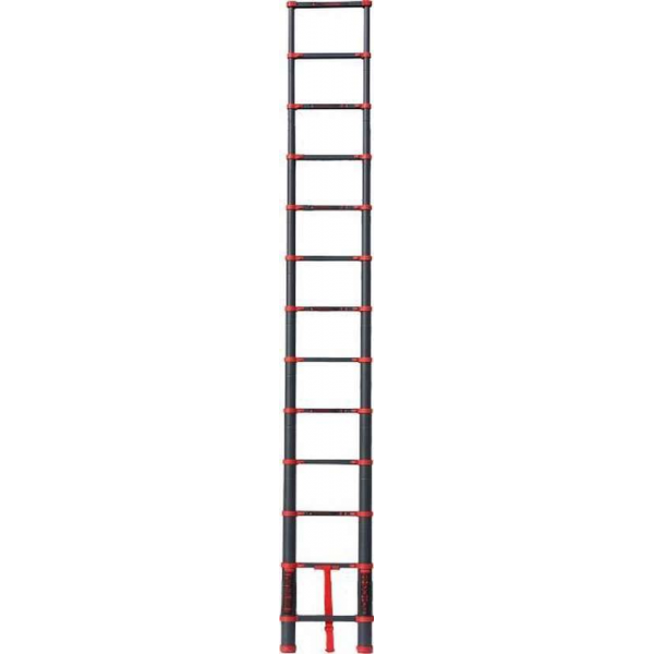 AL Telescopische Ladder Breed step Aluminium Breed step 4,7 meter Red Black AL Telescopische Ladder Breed step Aluminium Breed step 4,7 meter Red Black