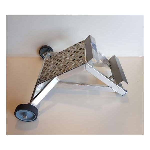 Ladderafhouder Aluminium met schuine hoek met traanplaat Ladderafhouder Aluminium met schuine hoek met traanplaat
