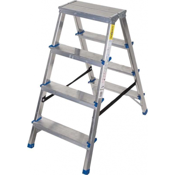 DRABEST Trapladder 4 treeds - Dubbelzijdig - Aluminium DRABEST Trapladder 4 treeds - Dubbelzijdig - Aluminium