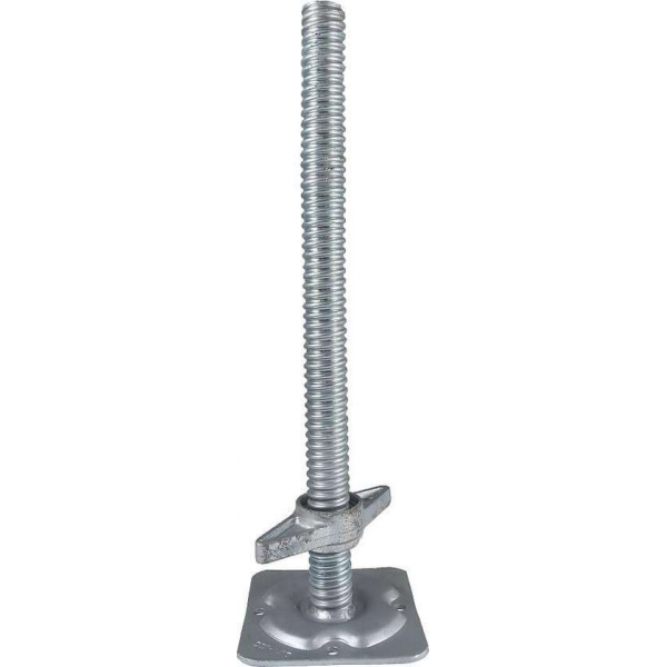 Verstelbare voetspindel 800x38mm, Stalen spindel met voetplaat, Thermisch verzinkt staal, GeZu-Impex Verstelbare voetspindel 800x38mm, Stalen spindel met voetplaat, Thermisch verzinkt staal, GeZu-Impex