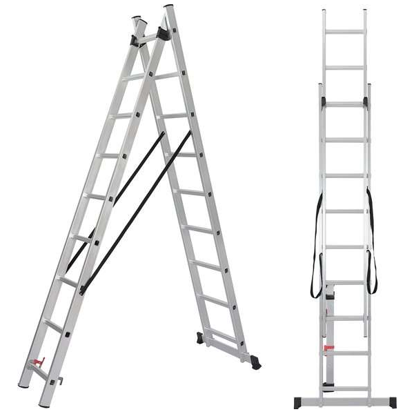 ALDORR Home 2-delige Reformladder 2x9 - Hoogte 4,20 meter