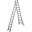 Maxall Reformladder dubbel uitgebogen 2x14 sporten + toprollen
