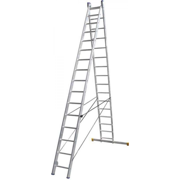 Alumexx Reformladder 2x16 sporten - Inclusief stabiliteitsbalk - Werkhoogte 8.37m Alumexx Reformladder 2x16 sporten - Inclusief stabiliteitsbalk - Werkhoogte 8.37m