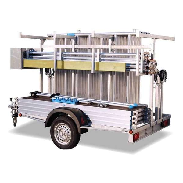 ASC rolsteiger vrijstaand 135 x 10.2 mtr incl aanhanger en lengte platform ASC rolsteiger vrijstaand 135 x 10.2 mtr incl aanhanger en lengte platform