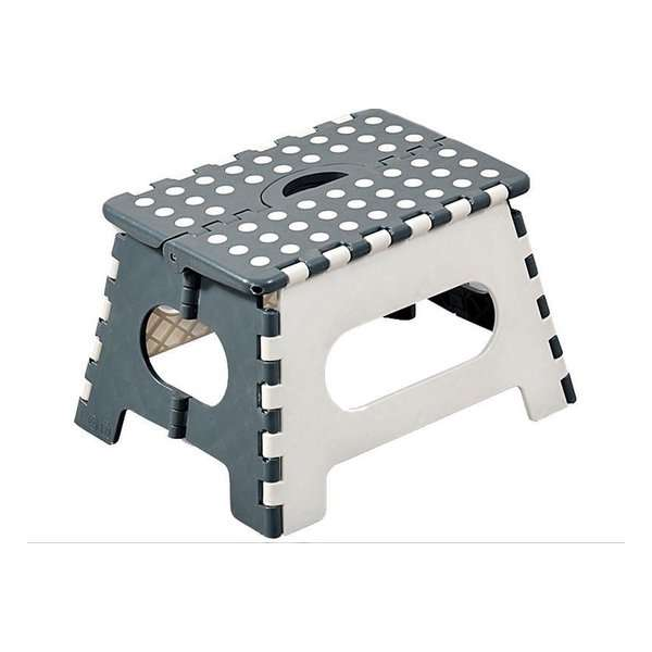 Wit/grijs opvouwbaar opstapje/opstapkrukje/toiletkrukje 35 x 22 cm - Huishoudkrukjes - Huishoudtrapje - Toiletkrukje Wit/grijs opvouwbaar opstapje/opstapkrukje/toiletkrukje 35 x 22 cm - Huishoudkrukjes - Huishoudtrapje - Toiletkrukje