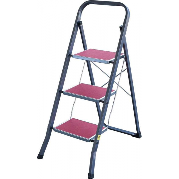 Huishoudtrap professional met brede en diepe anti-slip treden Huishoudtrap professional met brede en diepe anti-slip treden