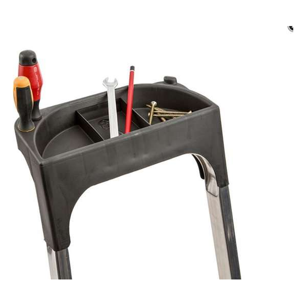 Trapladder aluminium 3 treden met gereedschapshouder Trapladder aluminium 3 treden met gereedschapshouder